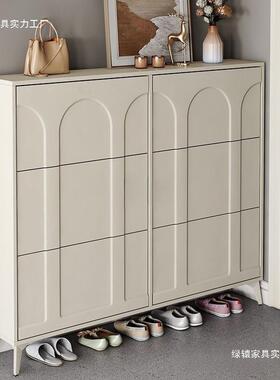 超极窄鞋柜玄关柜美薄式家用门口道外入MRQ户进门楼翻色斗鞋柜黑