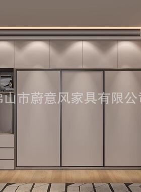 现代简1生态实木板衣柜家40587用环8mm加厚柜约子保经济型推拉门