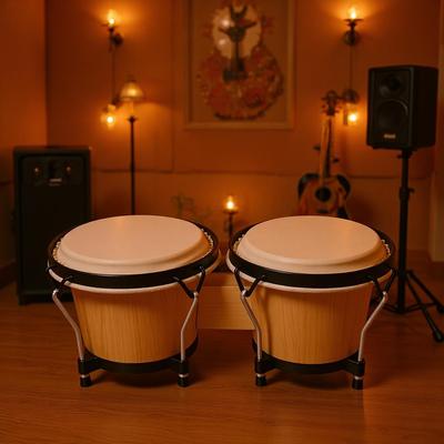 邦戈鼓儿童打击乐器手拍鼓奥尔夫乐器木制连体鼓演奏鼓