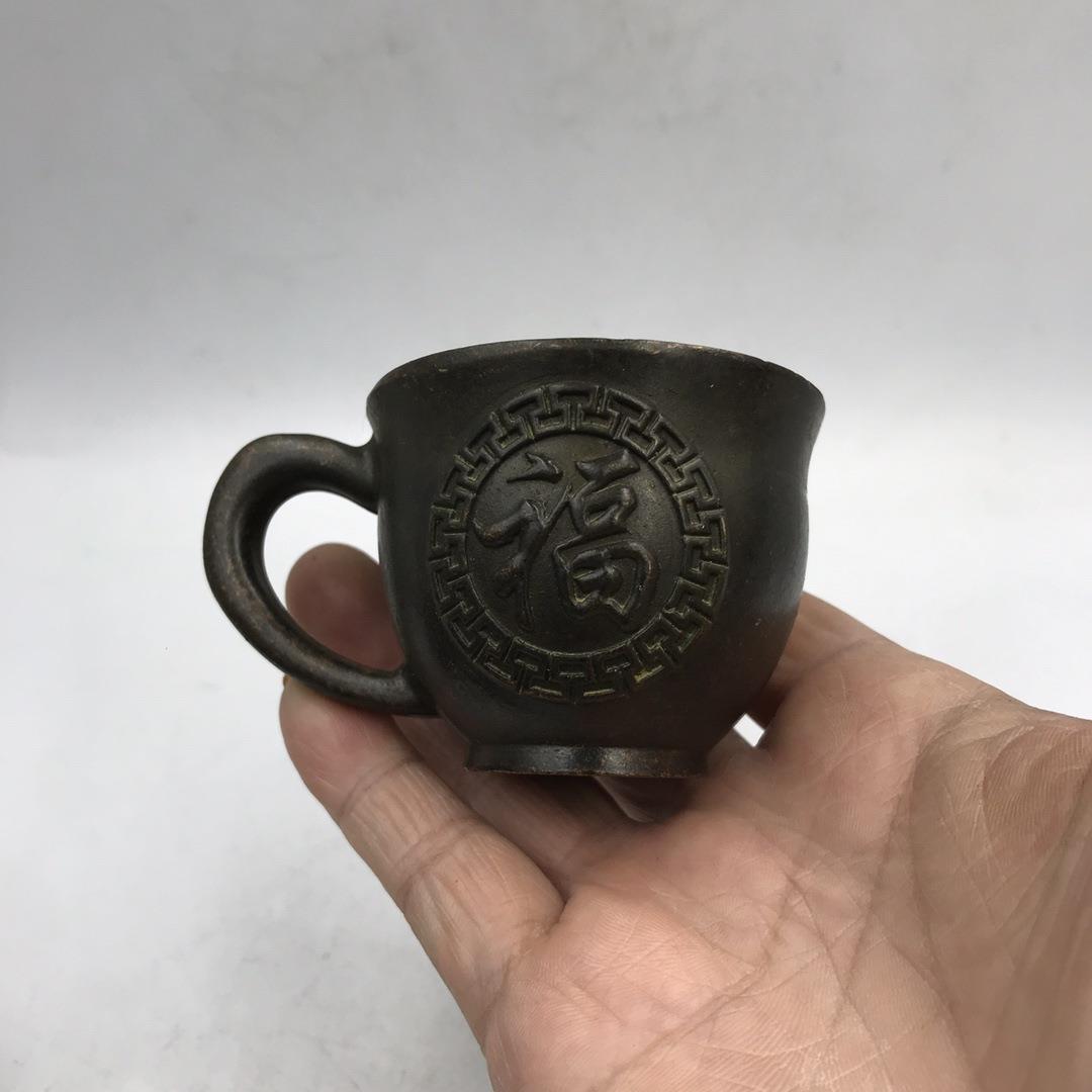 供应福禄寿禧杯做旧功夫小茶杯陶瓷茶具家用办公泡茶杯子