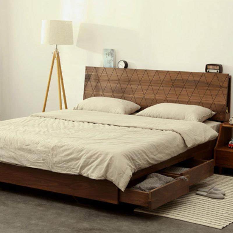 北欧实木悬浮床现代简约高箱储物气压抽屉双人床黑胡桃木,纺织面料/辅料/配套,纺织机械配件,淘宝优惠券,粉丝福利购,淘宝优惠卷