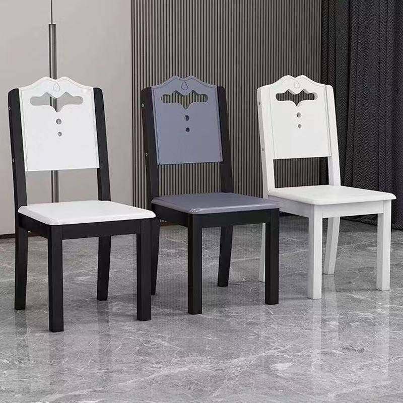 实木椅子家用餐椅靠背椅白色中式简约现代凳子饭店酒店餐厅餐桌椅