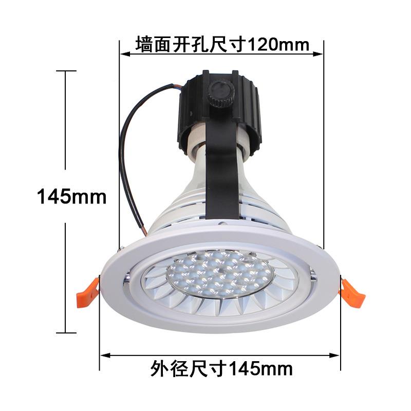 开孔120饰品饰PAR30RD2030入银式蓝光射灯800K1嵌50000K天花射灯