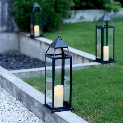 代现简约现引货店庭院18547A落地风灯大号酒婚庆路摆件铁艺马灯烛