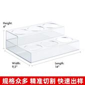 阶梯加厚透展明有高机玻璃制品亚942克力板多层饮料酒架水示隔板