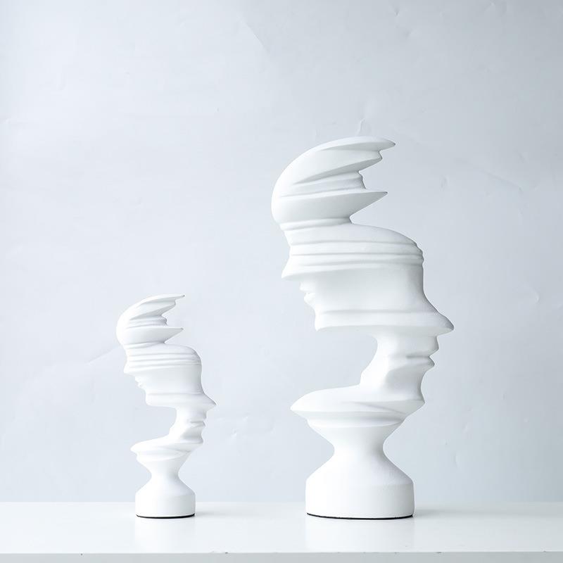 代抽象PPL人物头像合雕塑美术石现膏雕像家居电视柜组酒店装饰摆