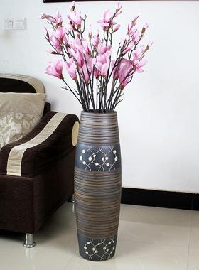 代复古客厅现中式落地大花瓶装软装FND装饰品家饰花摆件套干花瓶