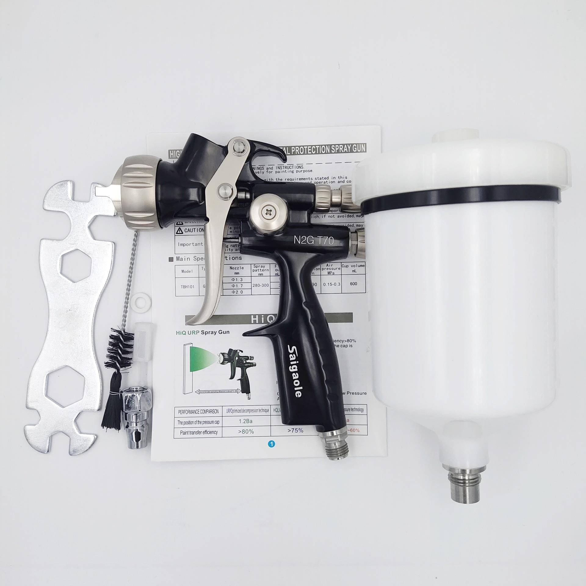 新款Sag207aoileT油7喷枪0直供上壶汽车面漆喷漆枪高雾化漆钣金喷