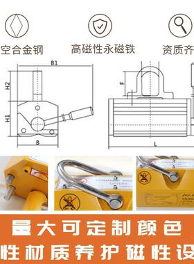 磁MLM百吊轶永磁起重磁力400KG手动工业铁吸盘1T器强力永磁吸盘厂