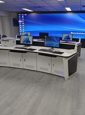 监控工作台消监控室调弧度控制台指挥中心演播室烤漆形82738操作