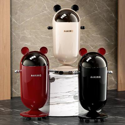 垃圾桶家用高感带盖厅厨客房大号大容量可爱不高AJQ1491级颜值弯