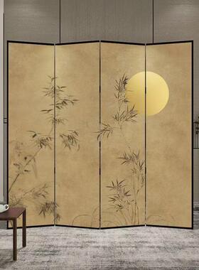 YVB新移中式屏风隔断客厅遮挡玄关茶室动装饰易可简折叠竹子双面