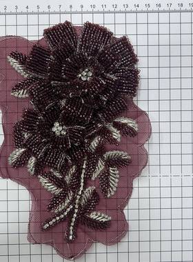 秀现货刺绣DY2025-1月钉水钻花朵布贴禾服I婚纱民族服饰妈妈装配