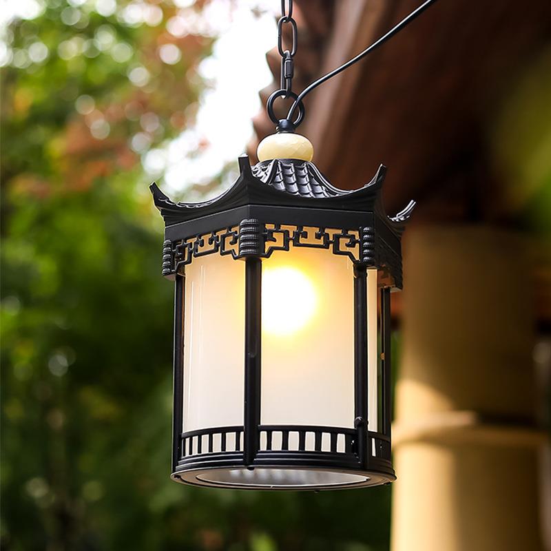 288户外壁灯新式庭院灯室外别墅入户吊灯大门古檐凉中屋亭复照明