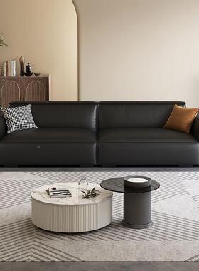 WRRF*意式轻块奢豆腐沙发现代简技约三科布四人位直排布艺方块极