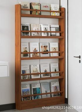 门后小书架多实薄木31480超书柜报刊架窄层缝儿童绘本架杂志收纳