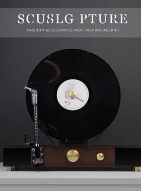 现代奢轻仿真饰立式黑胶唱片机留GT-G033声机创意摆玄件桌面关装