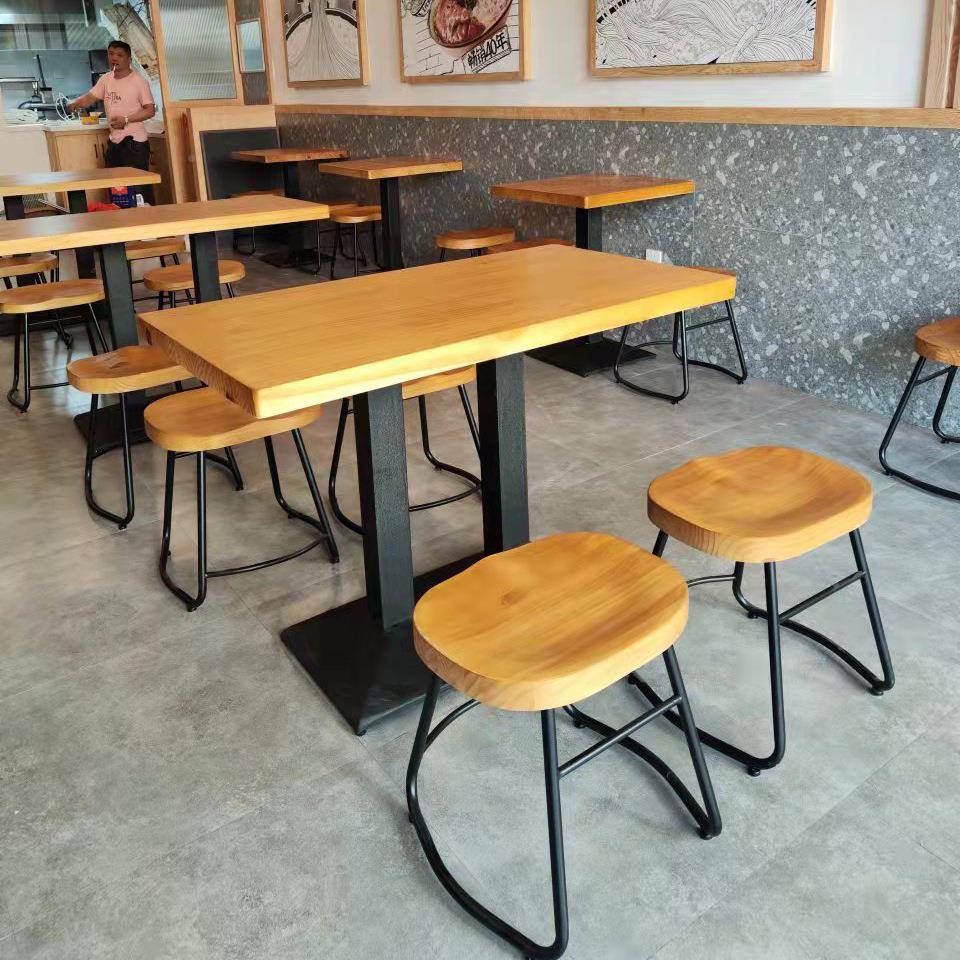 餐厅实木桌MTA007-1组合小吃店网红汤面馆简餐桌商用店铺形方约一