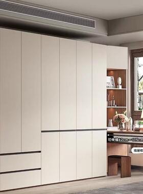 实木衣柜拼色胡桃转书桌电OXR脑桌用卧家室现代简约衣橱一色门角