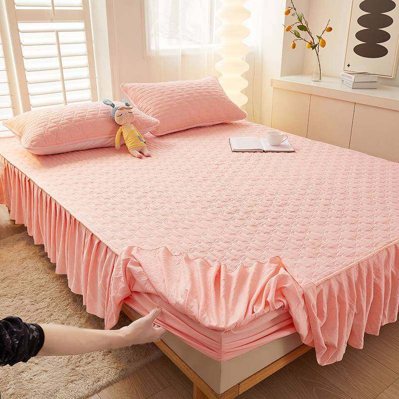 棉床裙单件2尘02新款夹棉床席笠5加厚床罩梦思床垫保护套防FS7570,床上用品,床裙,淘宝优惠券,粉丝福利购,淘宝优惠卷