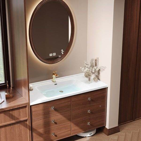 法式中992古洗风橡木浴室柜组合一挂壁式实木生卫间手池体陶瓷盆,家装主材,浴室柜,淘宝优惠券,粉丝福利购,淘宝优惠卷