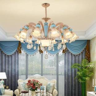 欧式见描述吊性灯个创意客灯网厅红时尚朝下防尘现代简款约水晶餐