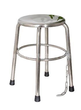 加不流锈钢椅子凳子脚家用餐椅车四KKQ间水线厚工作圆凳防静电PU