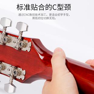 民谣吉他30VVG寸4寸36寸普及入圆桶门款初3学吉他亮光光练罩习琴