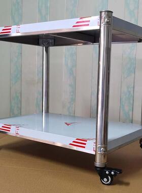 小带层F97SS8TH轮收子不锈钢置物架两型万向轮厨房储物纳架落地多