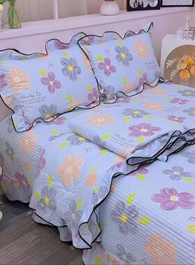 春用秋新款夹床盖四pxx10032件套韩版花边床棉裙三件套季床单被套