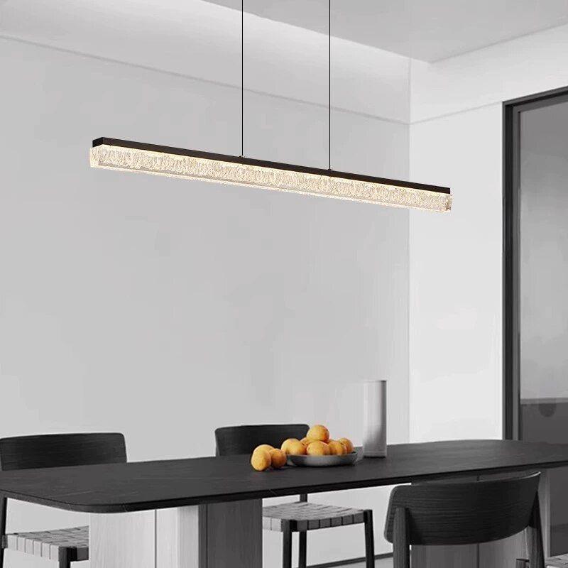 极简餐厅灯吊灯轻奢一大气饭桌代简约意式吧台岛台字763长条灯现