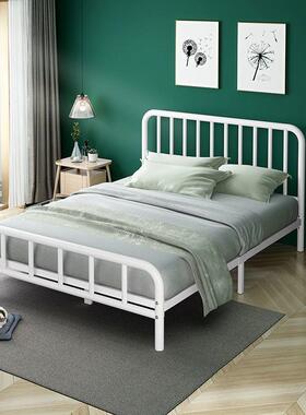 铁艺铁床人约床简1.8米床1.5出租房1m单人床带床垫组RZV装双直发