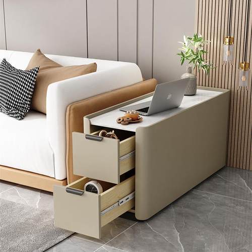 极窄床头柜轻奢木家用卧室岩柜子小MX-88户超窄板三型抽屉床实边