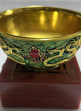 彩FZP新宝款精工手工彩绘石碗彩绘双龙碗绘饰五牛碗三款摆件装品