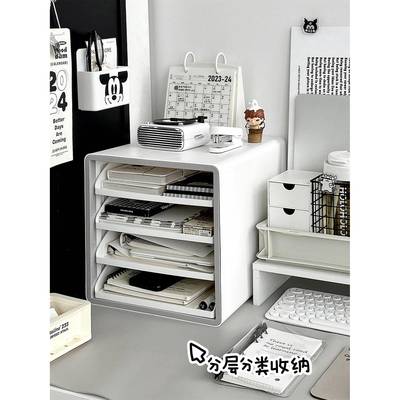 桌面文SND-1030件纳架办公桌置架立式多层档案架书桌a4料收资框整