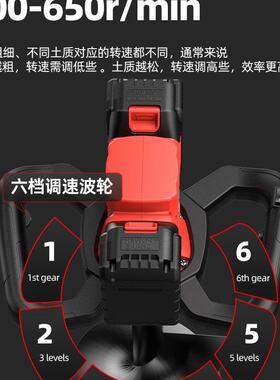 现货锂ORH电电动地施钻充电式挖坑打洞机园肥种植树桩钻孔果打机