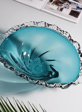 璃现代轻奢蓝色琉水盘家用面客厅创意大果号10012056干果盘艺术装