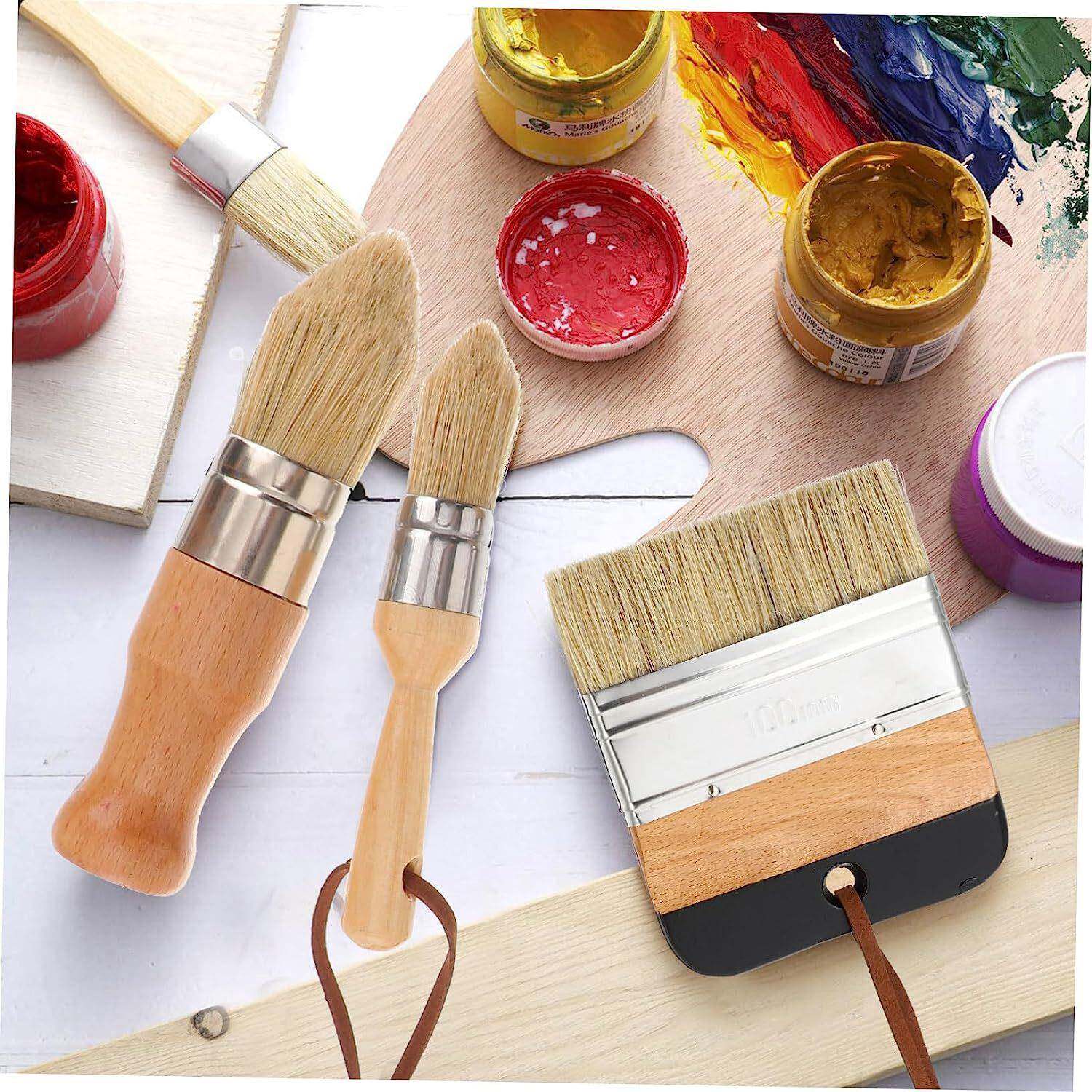 热销绘刷画榉刷油漆刷笔五件套桦木木纯猪鬃具涂装绘画5件套家用