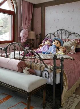 铁艺床架/档欧式床铁床/铁艺床1YVB.5白色公床主床/床架高双人1.8