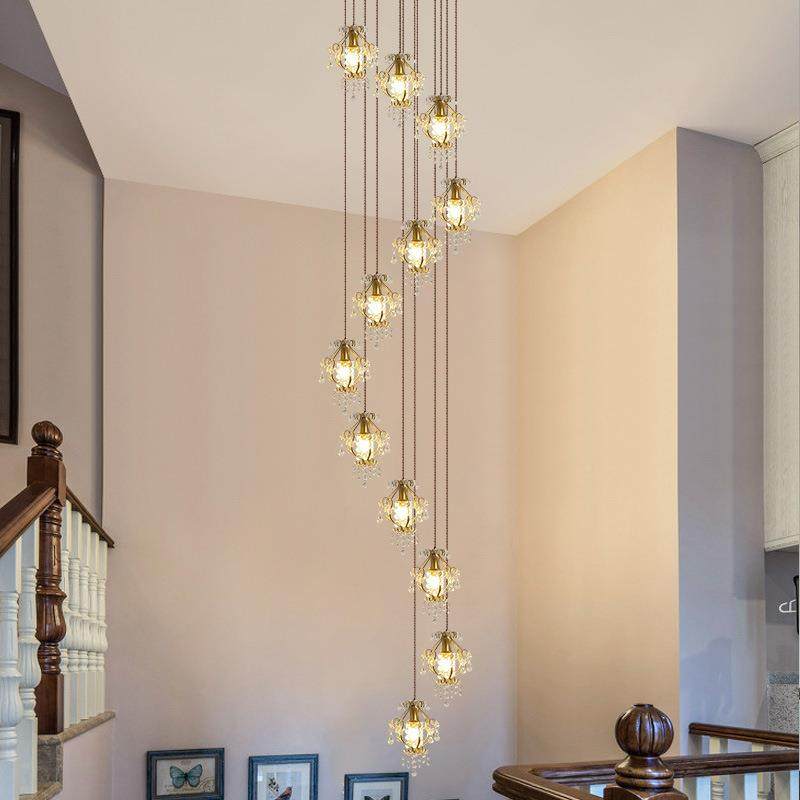 式古楼梯间大复灯酒店别墅镂空美式法金色水晶客吊厅557主灯loft,家装灯饰光源,智能吊灯,淘宝优惠券,粉丝福利购,淘宝优惠卷