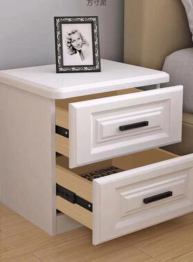 木轻奢床头柜纳简实现代白色床FZE边小柜子经济型超窄约收柜整装