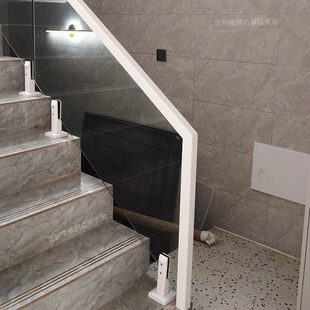 楼梯玻璃扶手复式公寓长沙别墅楼梯装修室内户外阳台钢化玻璃护栏