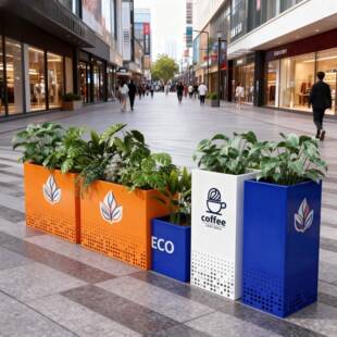 户外铁916不锈钢镂花箱太空阳能发光花坛商场街园公隔断种艺植箱