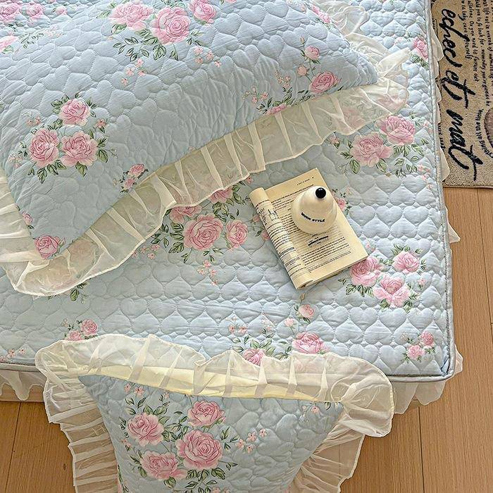 夹棉雪纺花边笠护单防件床罩席梦思床保罩全包床单滑床套子MYM床