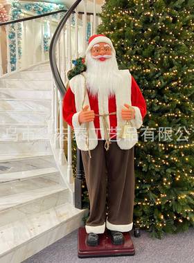 电动跳舞圣诞WVL老人摇摆1圣.8米宾童肚皮门发光诞迎装饰品商场摆