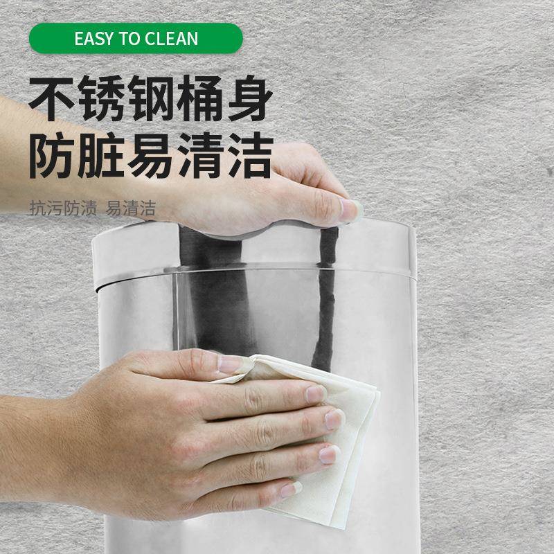 厂火家直供卧桶不锈钢防客厅室客房酒店08圆筒无盖垃圾桶