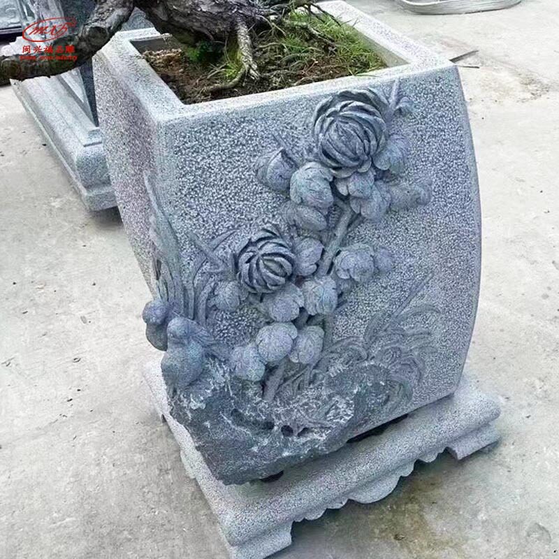 庭院中式花岗岩石雕鱼缸