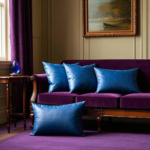 色革轻红奢美式新中式雕复古花皮1抱枕沙发客厅卧室飘窗靠垫