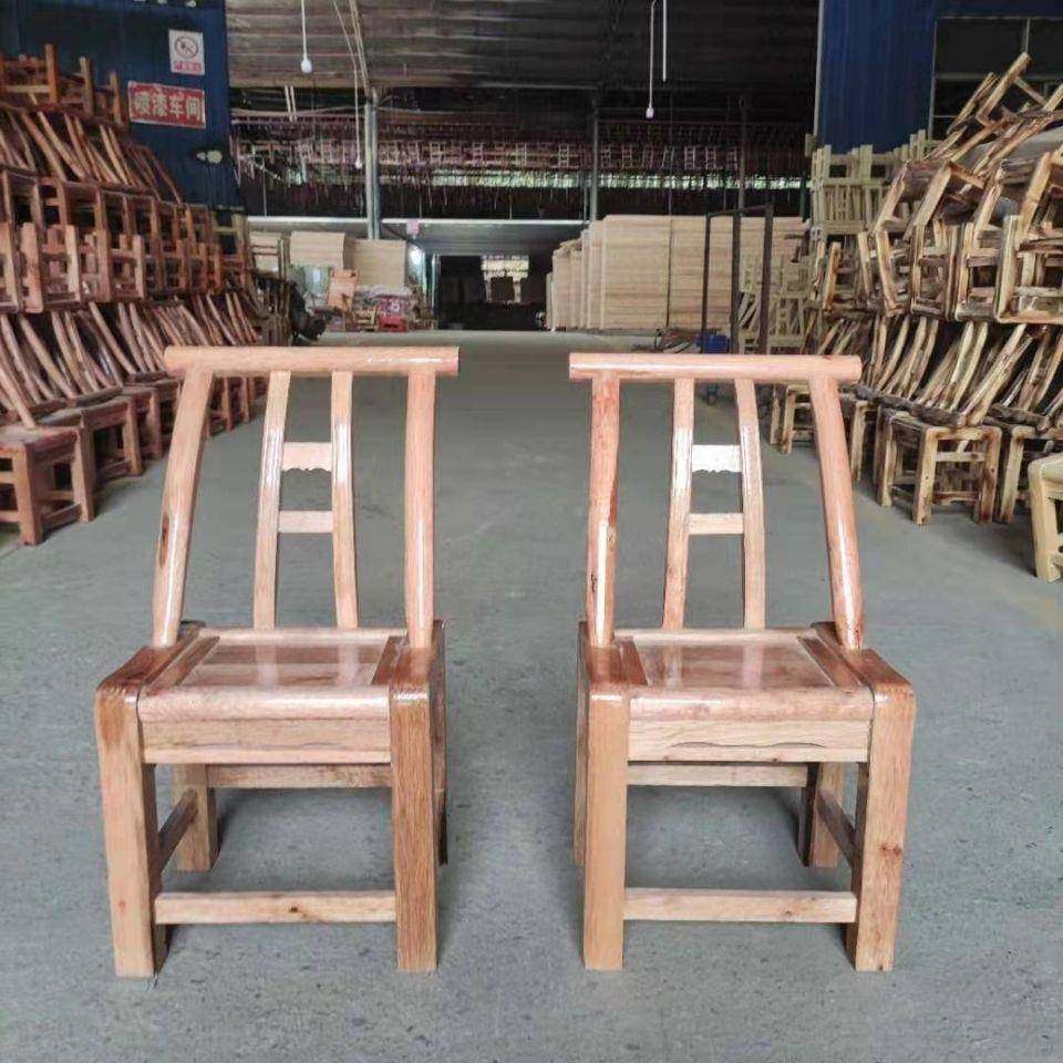 松BAM木椅老式实木靠背椅农村家家用椅木质儿童凳农乐椅碳化椅子