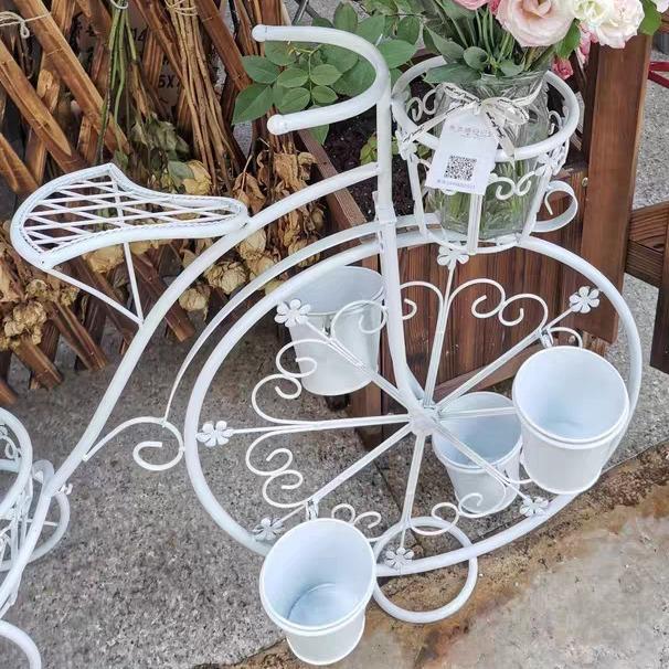 铁艺自行小花绿萝多肉创花盆意阳台欧式装饰户外绿车植VBA花园架